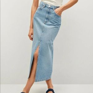 Mango sira skirt denim slit